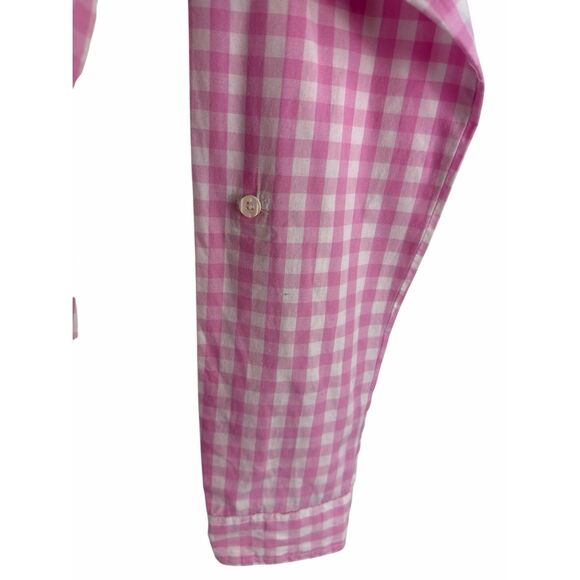 BPC Pink Gingham Button Up Blouse- Size 4 - Picture 5 of 8